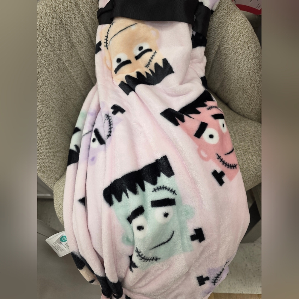 Pastel Halloween Frankenstein Blanket-NWT